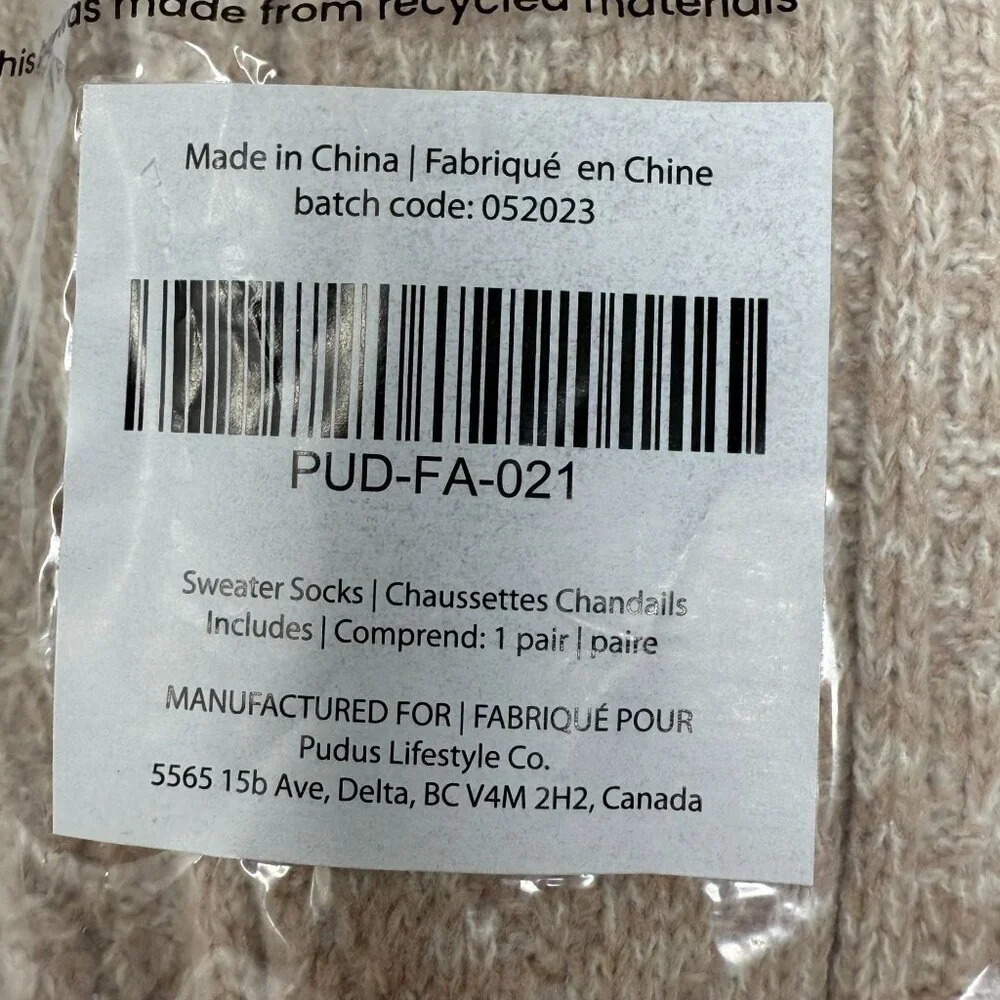 Pudus Sweater Socks Over the Knee Beige Brand New Sealed Fits Sizes 6-10 Oatmeal